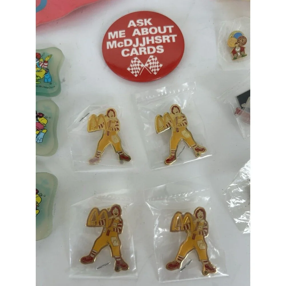 Vintage McDonald’s Collectibles Lot 25 Employee Promo Pins Ronald Balloon Orname
